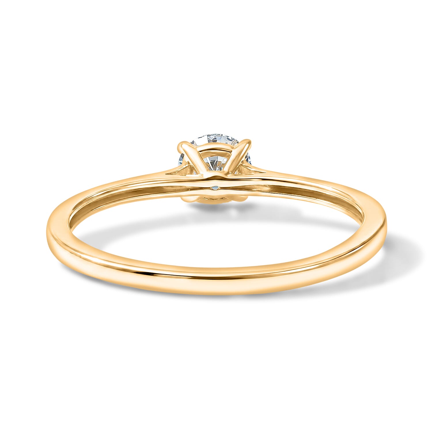 D'Joy Premium Pink Morganite and Moissanite 0.70 ctw Ring in 18K Vermeil Yellow Gold Over Sterling Silver (Size 8.5)
