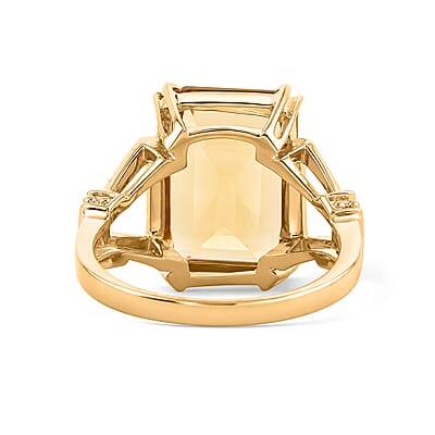 Citrine 7.00 ctw Ring in 14K Yellow Gold Over Sterling Silver (Size 5.0)
