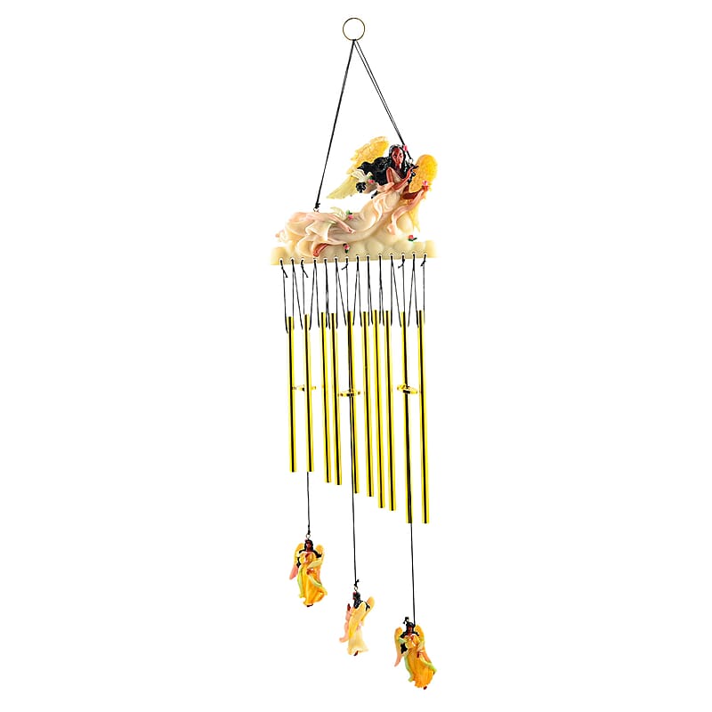 Closeout Flat Resin Chime - Angel Black