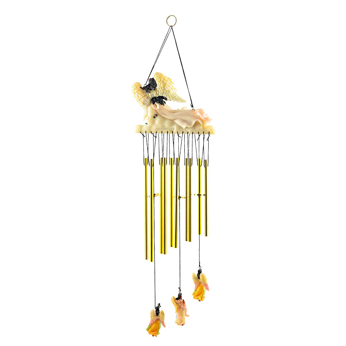 Closeout Flat Resin Chime - Angel Black image number 1