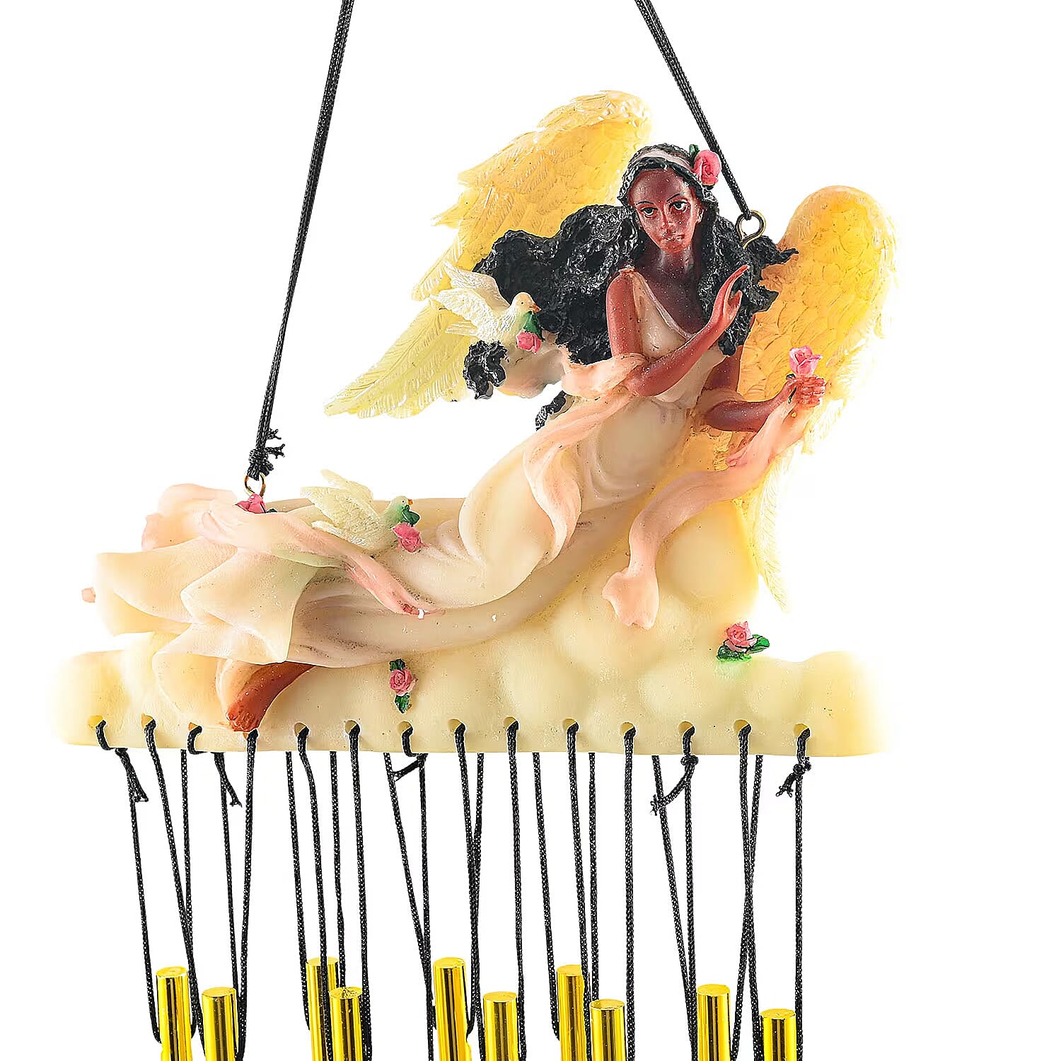 Closeout Flat Resin Chime - Angel Black