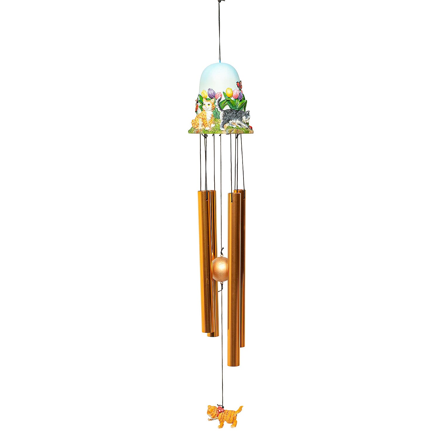 Closeout Bell Top Resin Chime - Cat