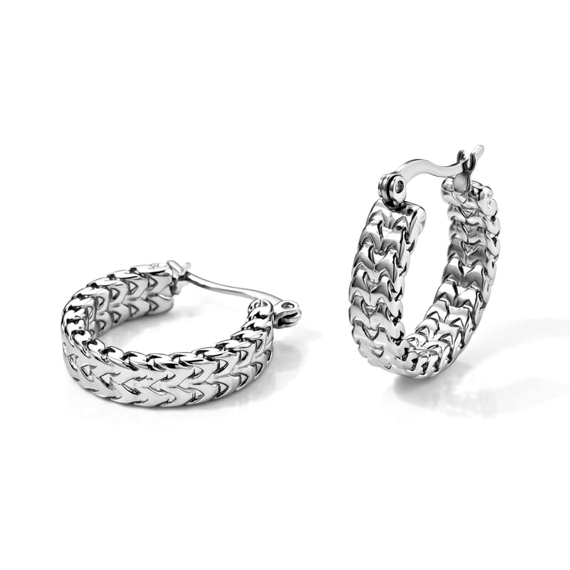Byzantine Weave Earrings in Stainless Steel