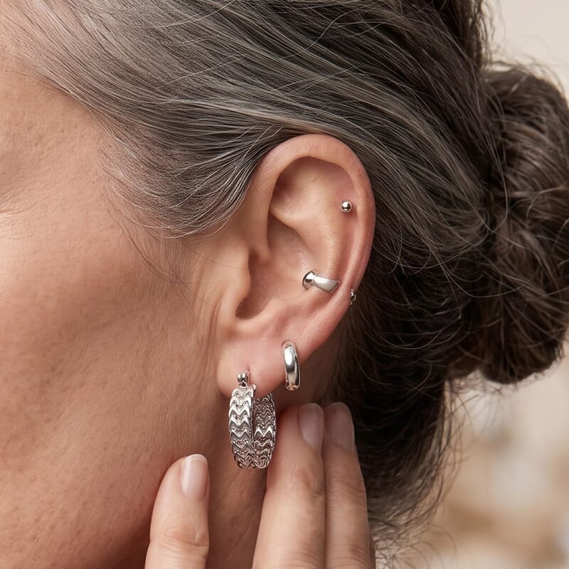 Byzantine Weave Earrings in Stainless Steel