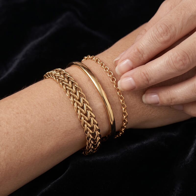 Byzantine Weave Bracelet in Stainless Steel (7.50 In)