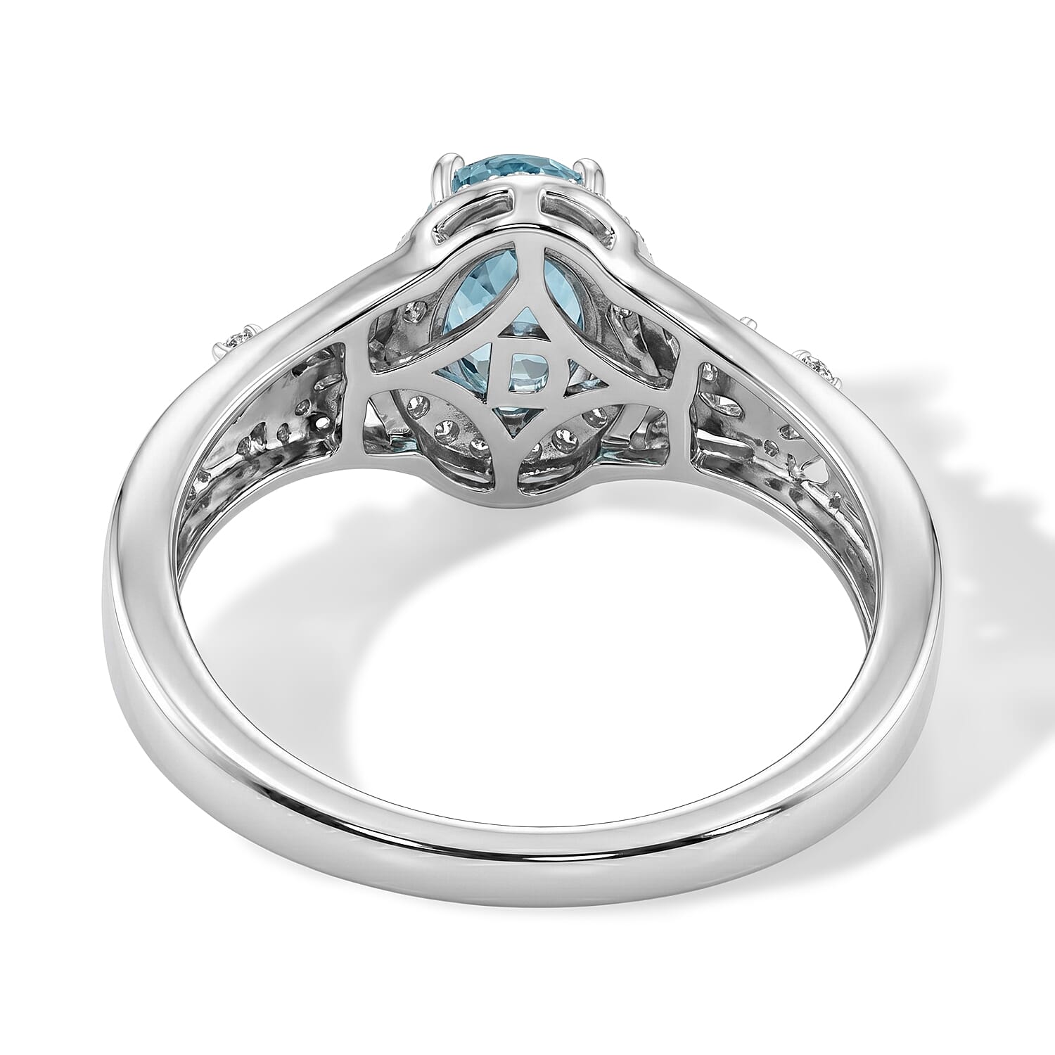 D'Joy Premium Betroka Blue Apatite, Multi Gemstone Ring in Rhodium Over Sterling Silver (Size 5.0) 1.25 ctw