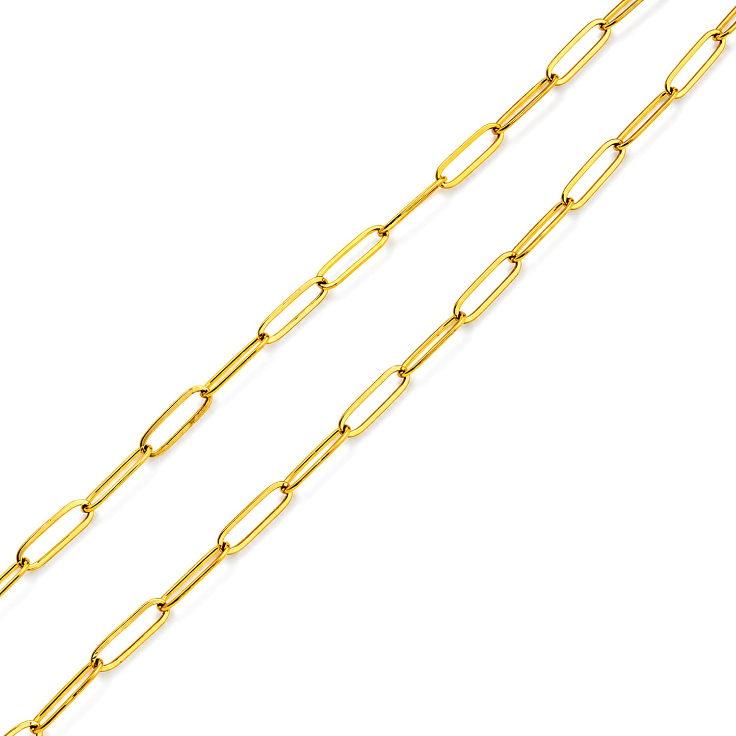 Paperclip Chain Necklace (22-24 Inches) in ION Plated YG Stainless Steel