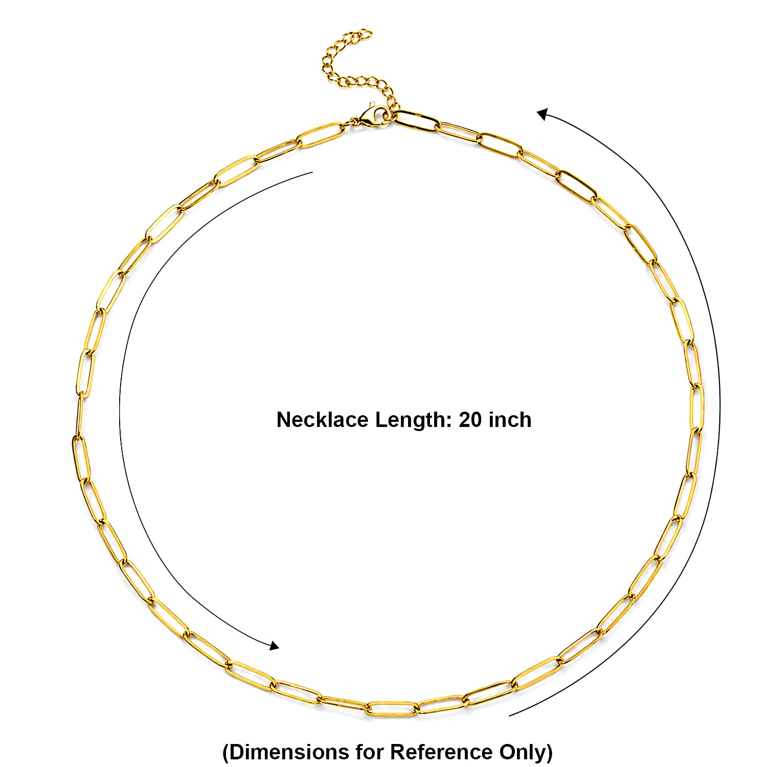 Paperclip Chain Necklace (22-24 Inches) in ION Plated YG Stainless Steel