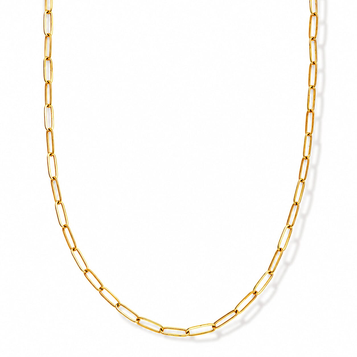 Paperclip Chain Necklace (24-26 Inches) in ION Plated YG Stainless Steel