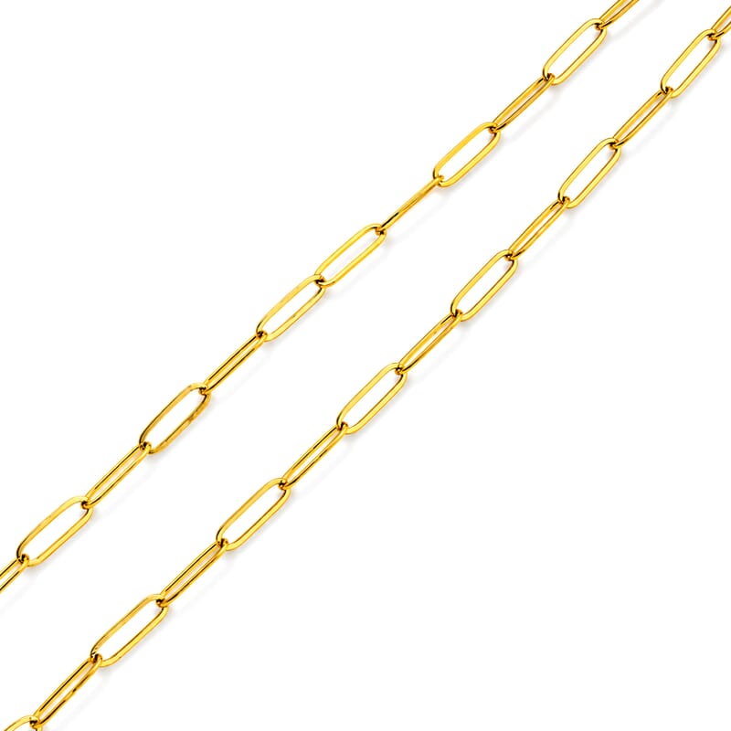 Paperclip Chain Necklace (24-26 Inches) in ION Plated YG Stainless Steel