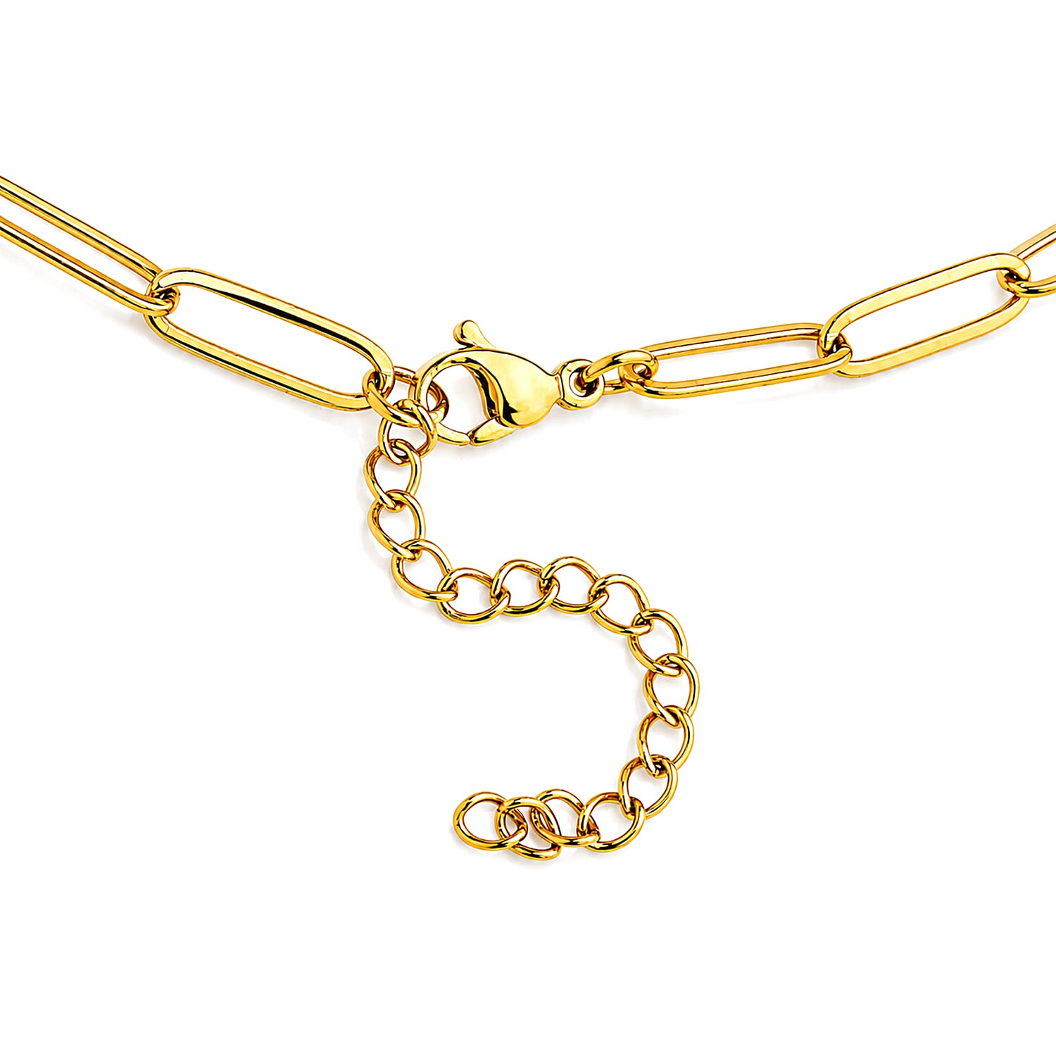 Paperclip Chain Necklace (24-26 Inches) in ION Plated YG Stainless Steel
