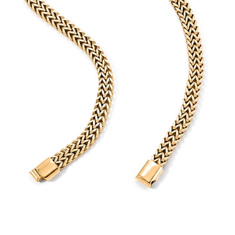 Byzantine Weave Necklace in ION Plated YG Stainless Steel 20 Inches