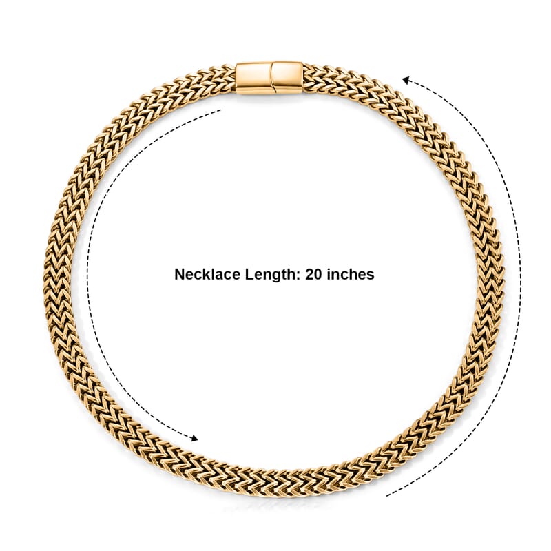 Byzantine Weave Necklace in ION Plated YG Stainless Steel 20 Inches