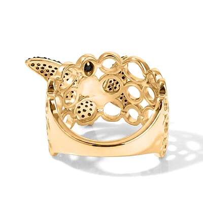 GP Trionfo Collection Multi Diamond 0.50 ctw Butterfly Ring in 18K Vermeil Yellow Gold Over Sterling Silver (Size 10.0)