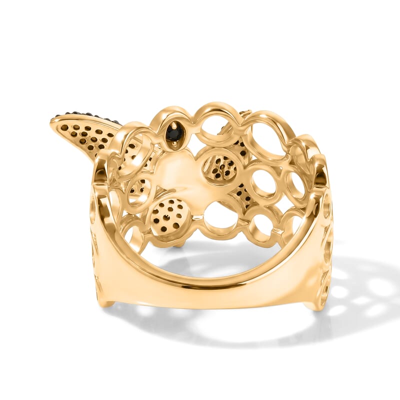 GP Trionfo Collection Multi Diamond 0.50 ctw Butterfly Ring in 18K Vermeil Yellow Gold Over Sterling Silver (Size 10.0)
