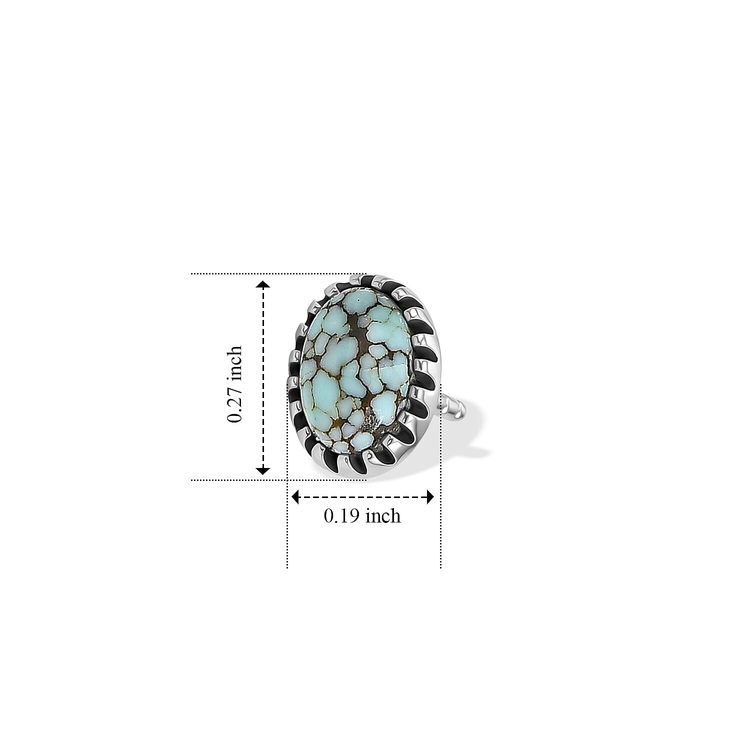 D'Joy Artisan Crafted Premium Spiderweb Turquoise 0.50 ctw Earrings in Sterling Silver