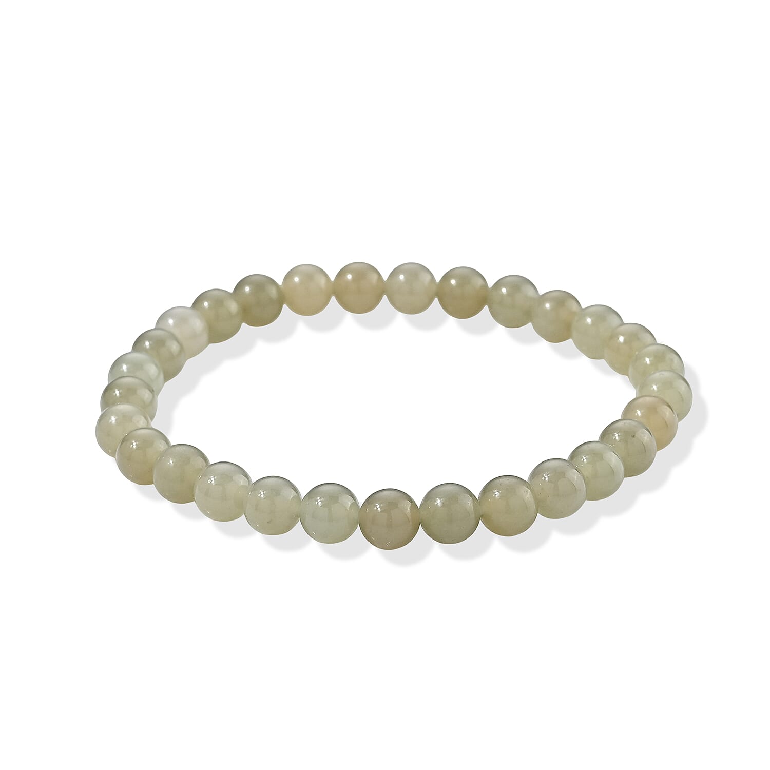 Nephrite 105.00 ctw Beaded Stretch Bracelet (6-6.5In)