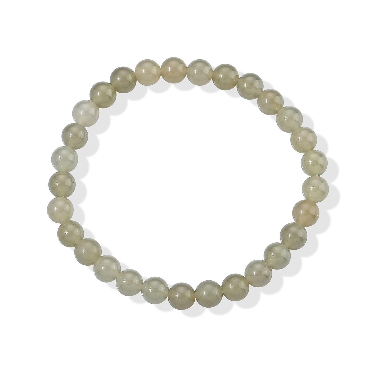 Nephrite 105.00 ctw Beaded Stretch Bracelet (6-6.5In)