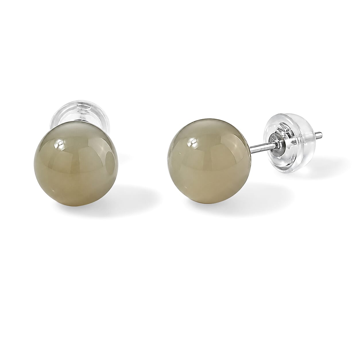 Nephrite 9.00 ctw Earrings in Sterling Silver