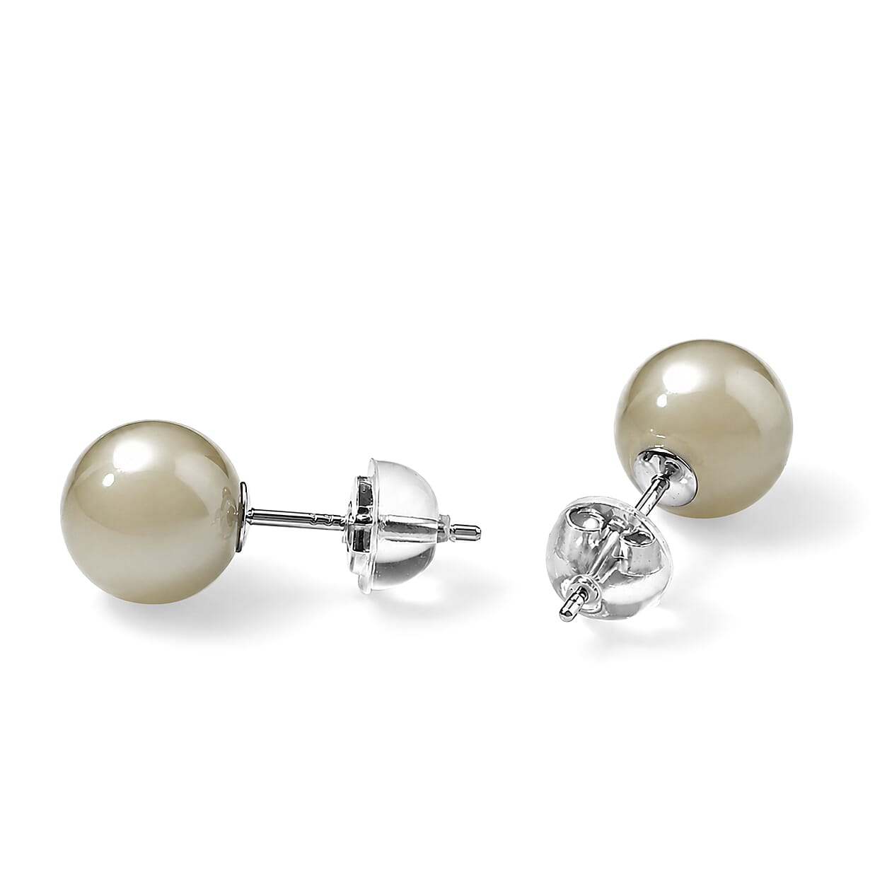 Nephrite 9.00 ctw Earrings in Sterling Silver