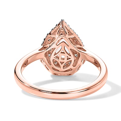 Certified & Appraised D'Joy Premium Pink Morganite and Moissanite 1.40 ctw Ring in 18K Vermeil Rose Gold Over Sterling Silver (Size 6.0)