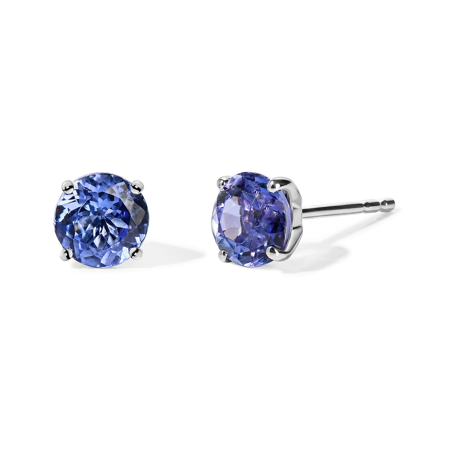 Luxoro Premium Tanzanite 1.80 ctw Stud Earrings in 10K White Gold