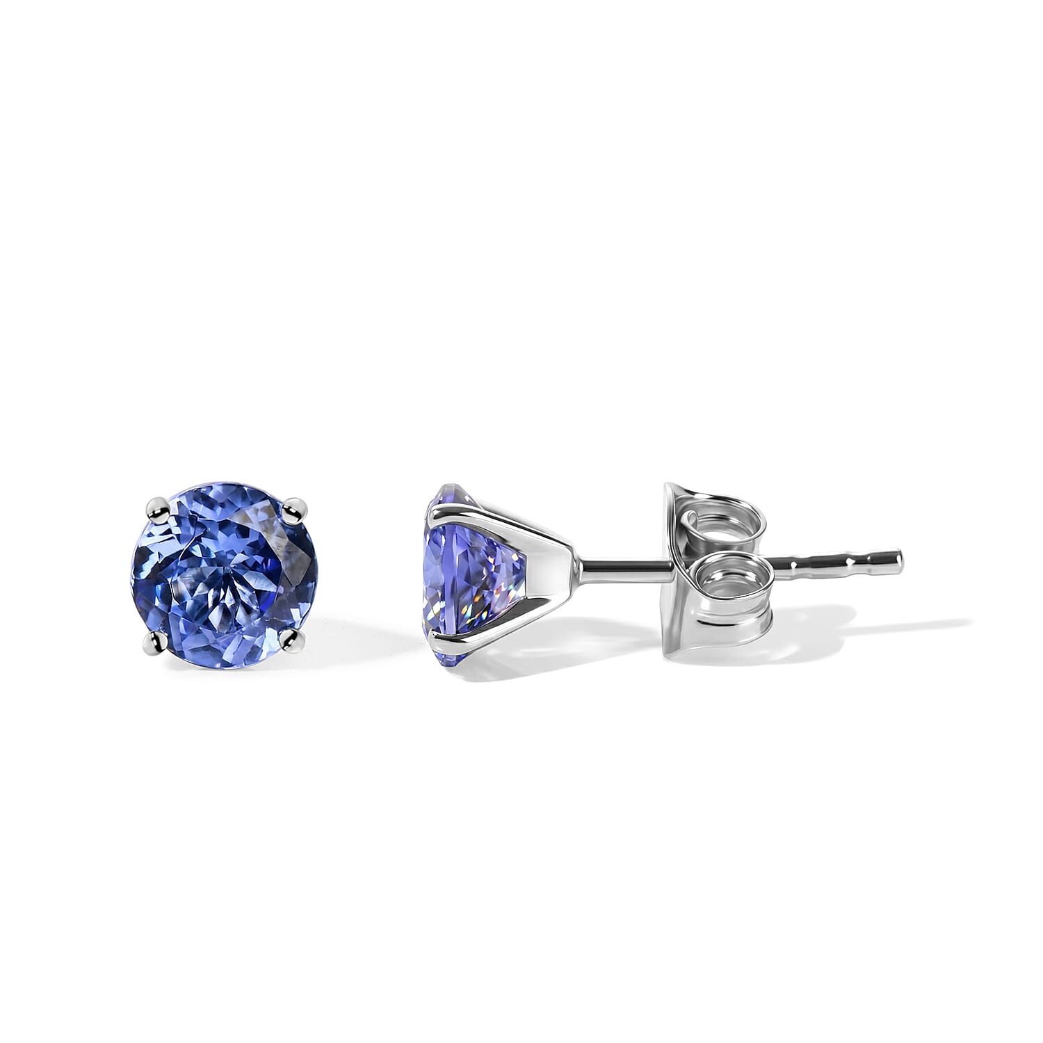 Luxoro Premium Tanzanite 1.80 ctw Stud Earrings in 10K White Gold