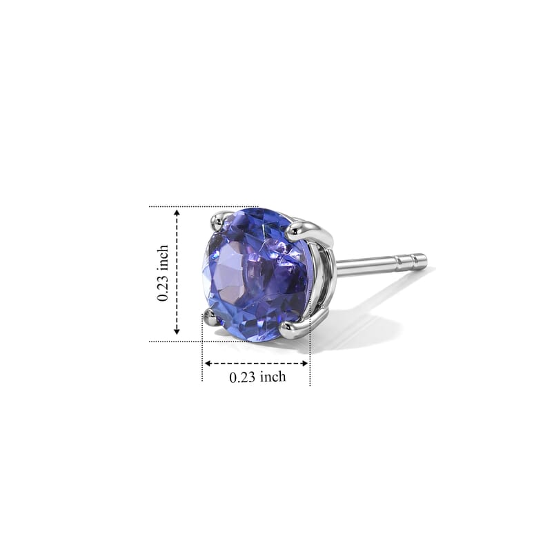 Luxoro Premium Tanzanite 1.80 ctw Stud Earrings in 10K White Gold