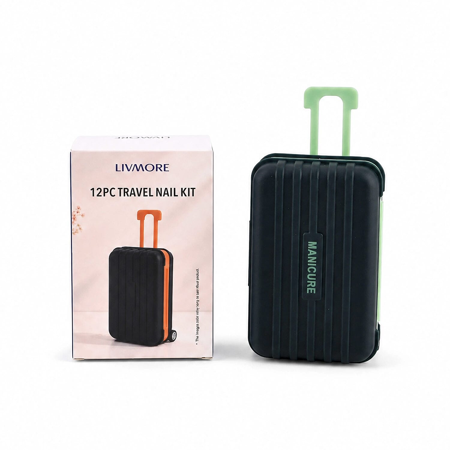 Livmore Green Stainless Steel 12pcs Manicure Set - Pink