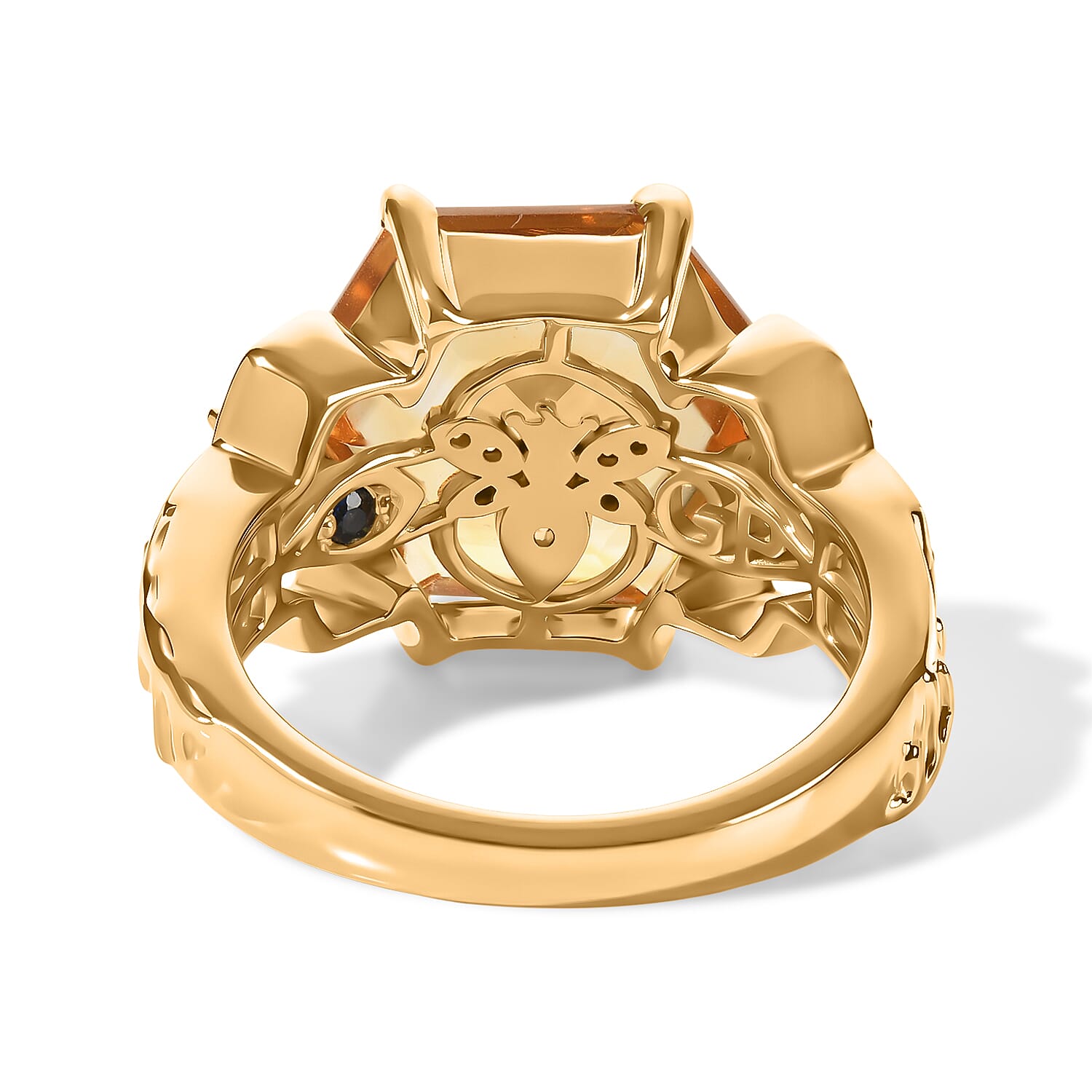 GP Trionfo Collection Brazilian Citrine and Multi Gemstone 7.30 ctw Ring in 18K Vermeil Yellow Gold Over Sterling Silver (Size 6.0)