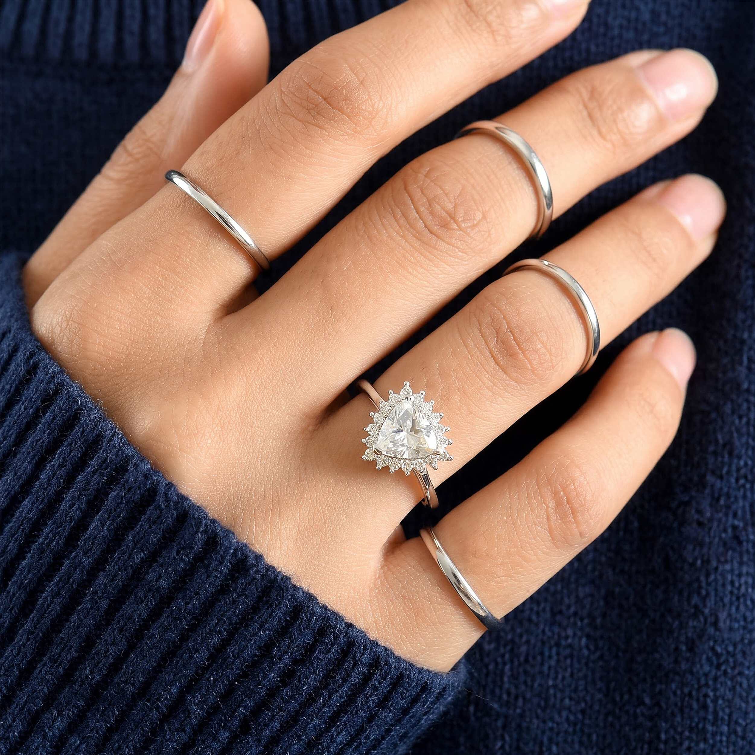 EverTrue Moissanite 2.00 ctw Ring in Platinum Bond (Size 5.0)