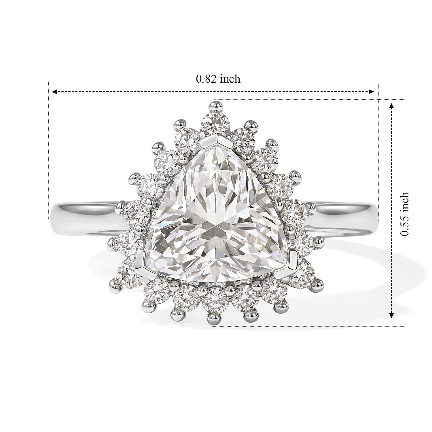 EverTrue Moissanite 2.00 ctw Ring in Platinum Bond (Size 5.0)