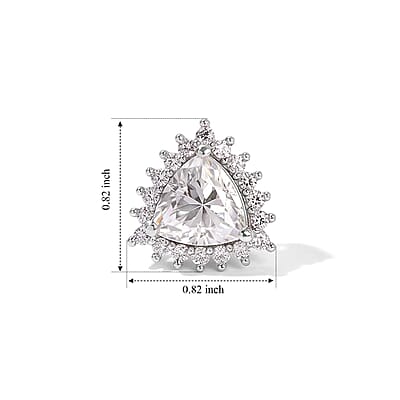 EverTrue Moissanite 2.85 ctw Cluster Earrings in Platinum Bond