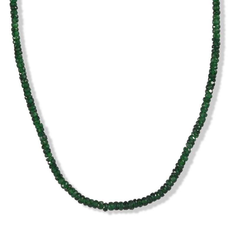 Certified & Appraised Rhapsody AAAA Tsavorite Garnet 55.00 ctw Beaded Necklace in 950 Platinum 18 Inches