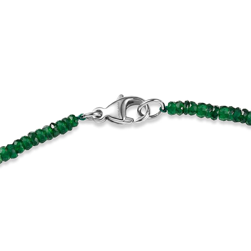 Certified & Appraised Rhapsody AAAA Tsavorite Garnet 55.00 ctw Beaded Necklace in 950 Platinum 18 Inches