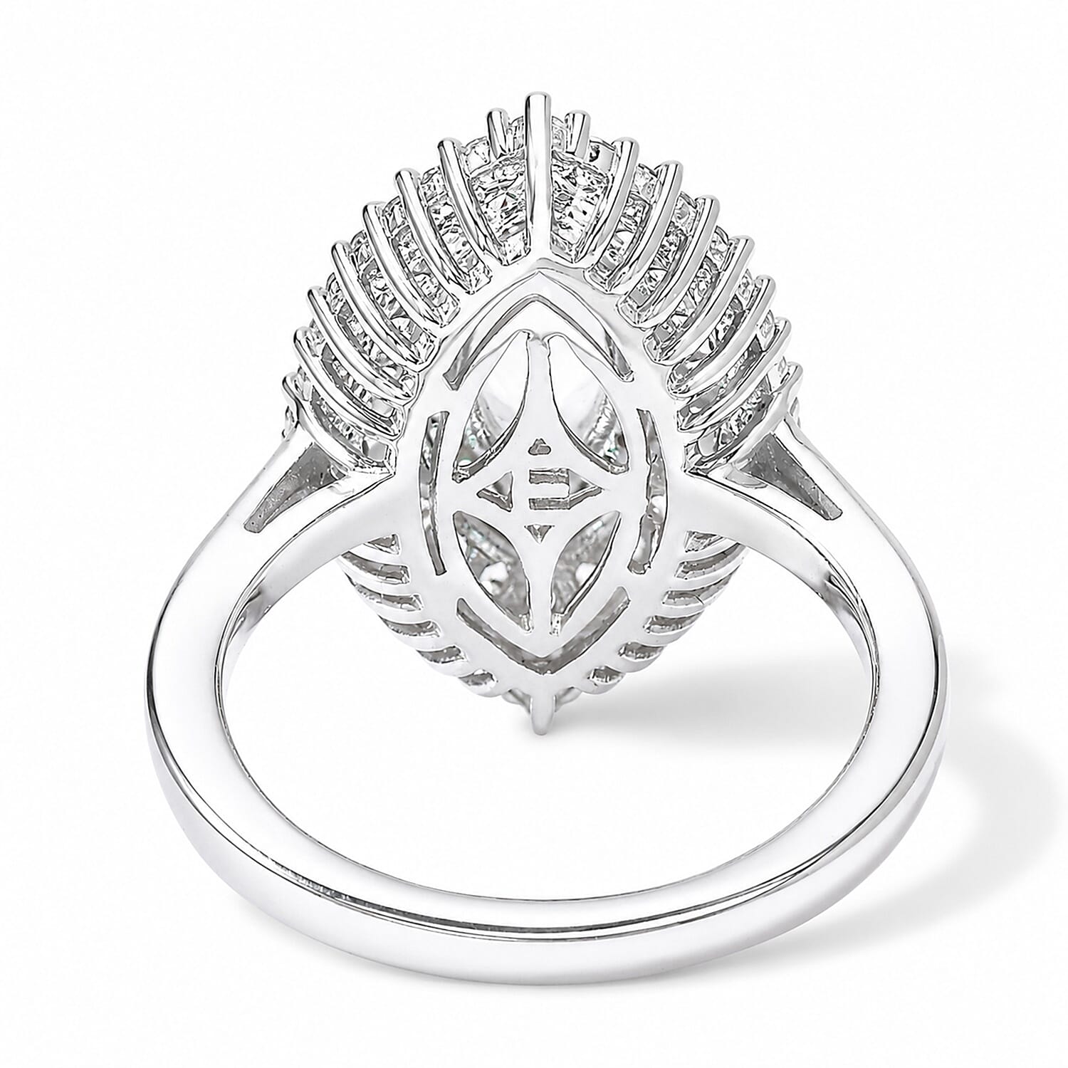 EverTrue Rainbow Moonstone and White Zircon 2.10 ctw Ring in Platinum Bond (Size 5.0)