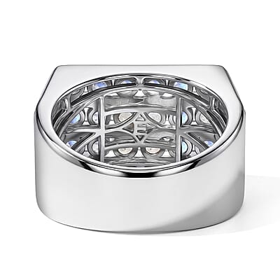 EverTrue Rainbow Moonstone 4.10 ctw Men's Ring in Platinum Bond (Size 9.0)