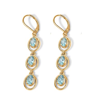 EverTrue Betroka Blue Apatite 3.10 ctw Earrings in 18K YG Plated