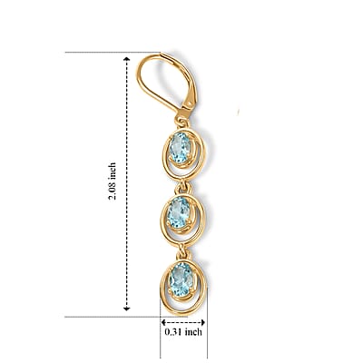 EverTrue Betroka Blue Apatite 3.10 ctw Earrings in 18K YG Plated