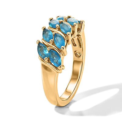 EverTrue Malgache Neon Apatite 1.50 ctw Ring in 18K YG Plated (Size 7.0)