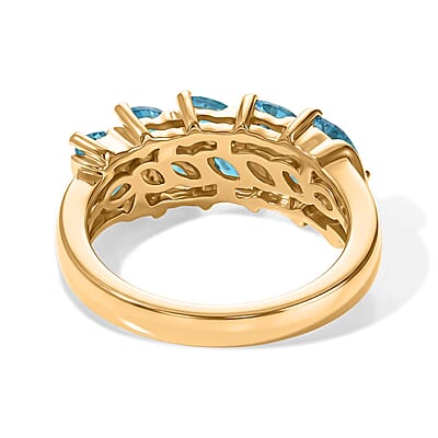 EverTrue Malgache Neon Apatite 1.50 ctw Ring in 18K YG Plated (Size 7.0)