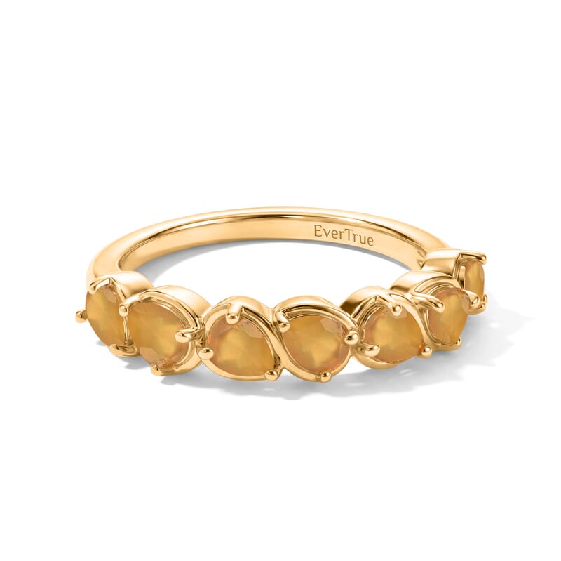 EverTrue Yellow Opal 0.75 ctw Band Ring in 18K YG Plated (Size 7.0)