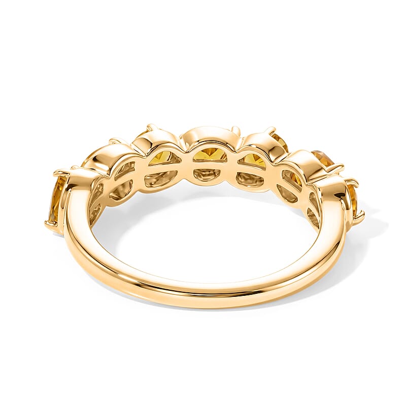 EverTrue Yellow Opal 0.75 ctw Band Ring in 18K YG Plated (Size 7.0)