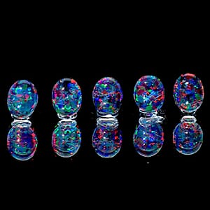 Mega Deal AAAA Australian Black Ridge Opal Triplet Set of 5 (Ovl 8x6 mm) 4.00 ctw