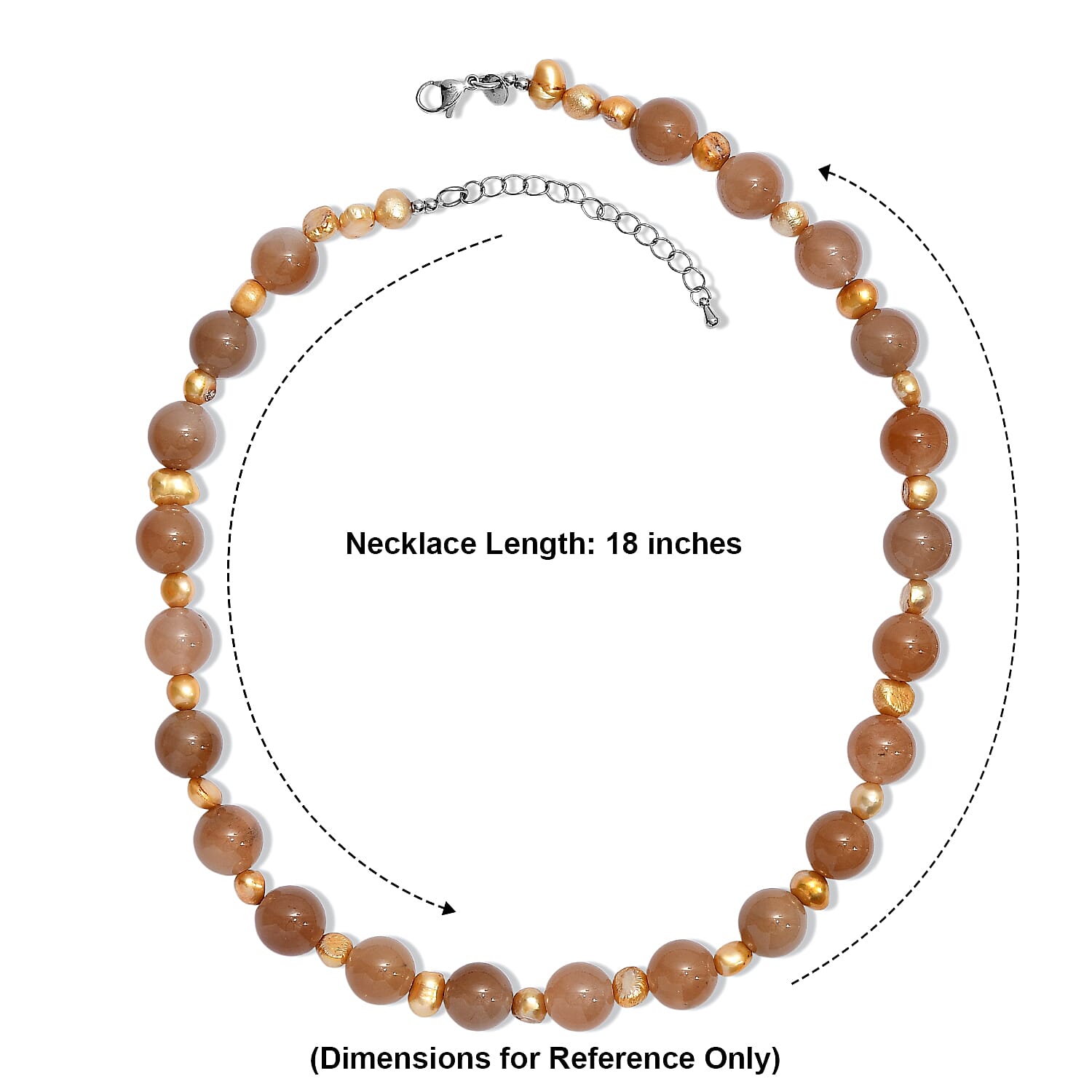 EverTrue Yellow Pearl (D) and Lodolite 270.00 ctw Beaded Necklace in Stainless Steel 18-20 Inches