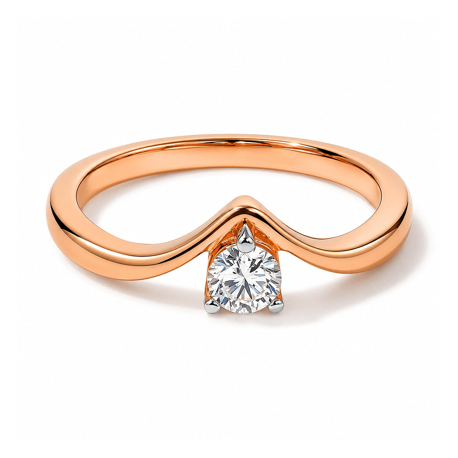 Luxuriant Lab Grown Diamond G-H SI 0.25 ctw Ring in 18K Vermeil Rose Gold Over Sterling Silver (Size 5.0)