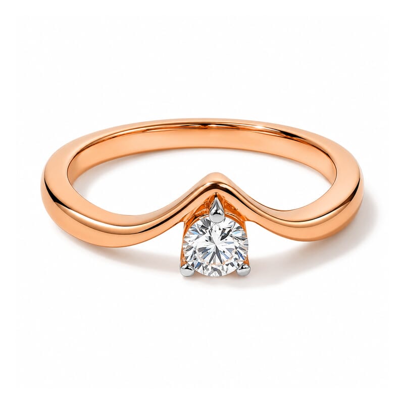 Luxuriant Lab Grown Diamond G-H SI 0.25 ctw Ring in 18K Vermeil Rose Gold Over Sterling Silver (Size 5.0)