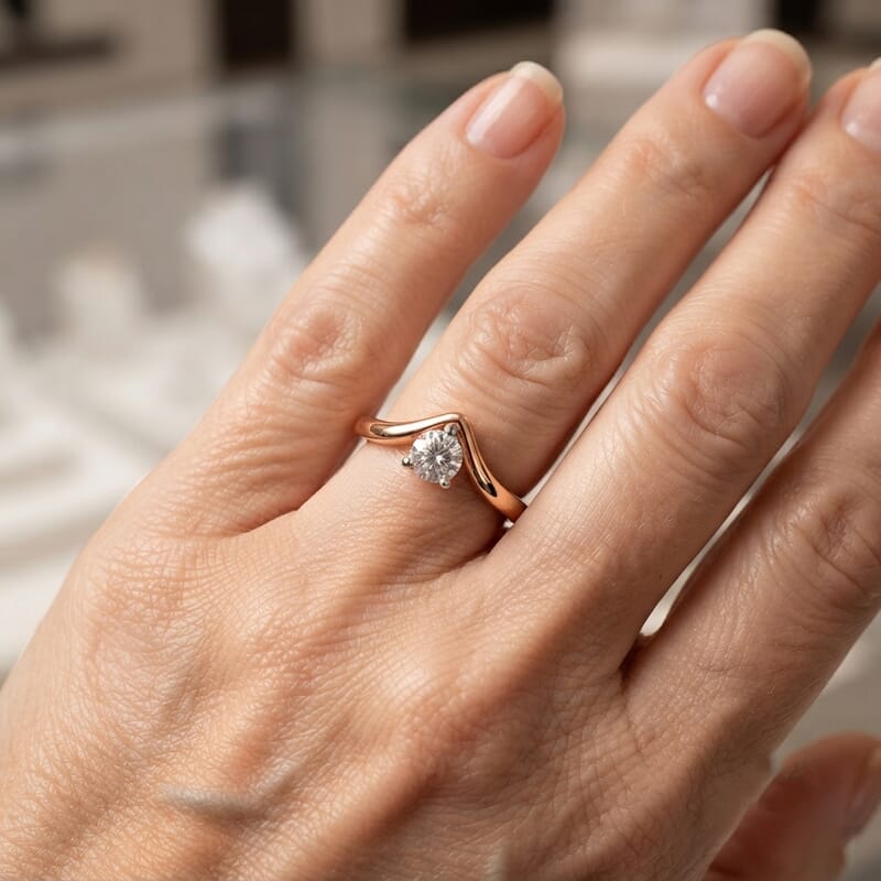 Luxuriant Lab Grown Diamond G-H SI 0.25 ctw Ring in 18K Vermeil Rose Gold Over Sterling Silver (Size 5.0)