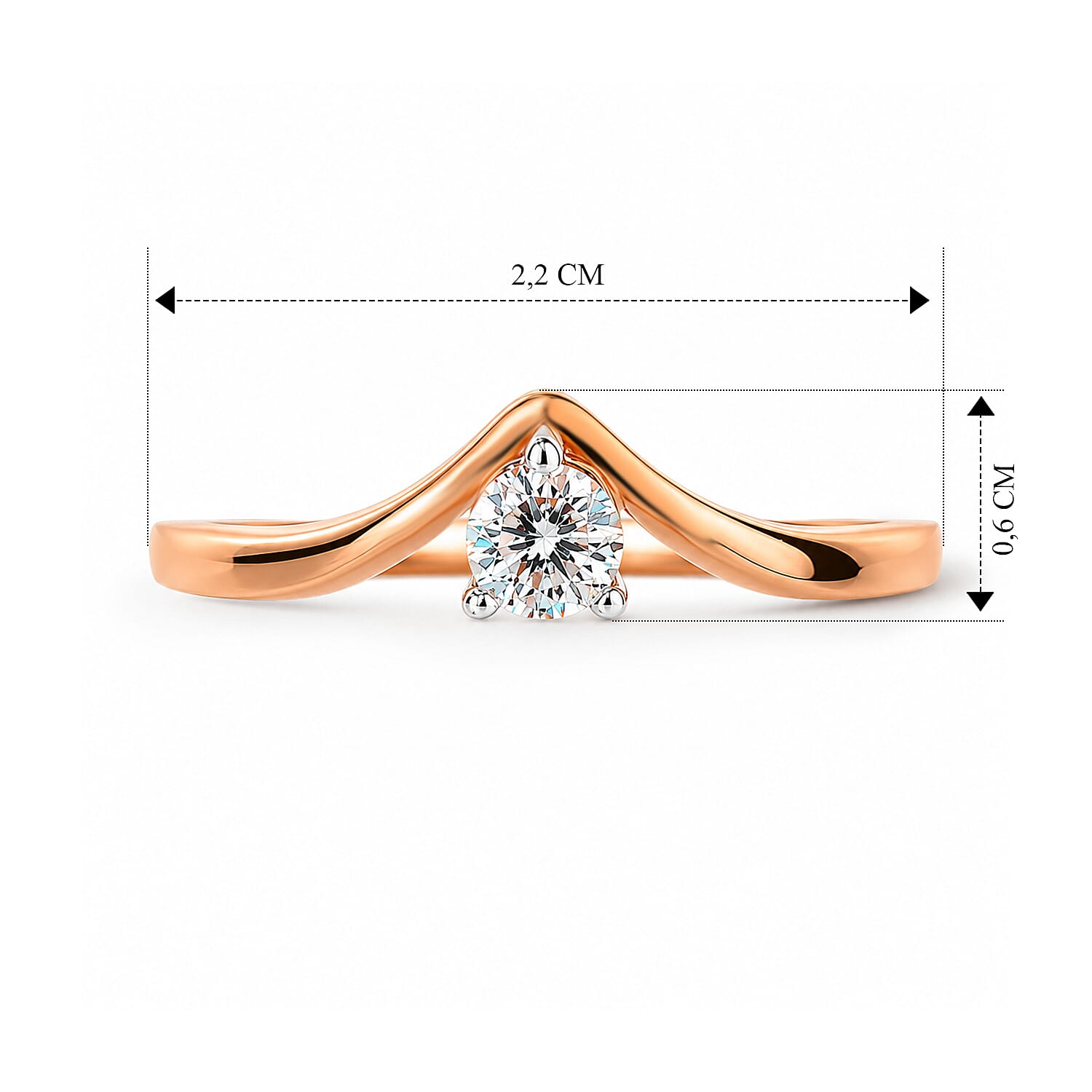 Luxuriant Lab Grown Diamond G-H SI 0.25 ctw Ring in 18K Vermeil Rose Gold Over Sterling Silver (Size 5.0)