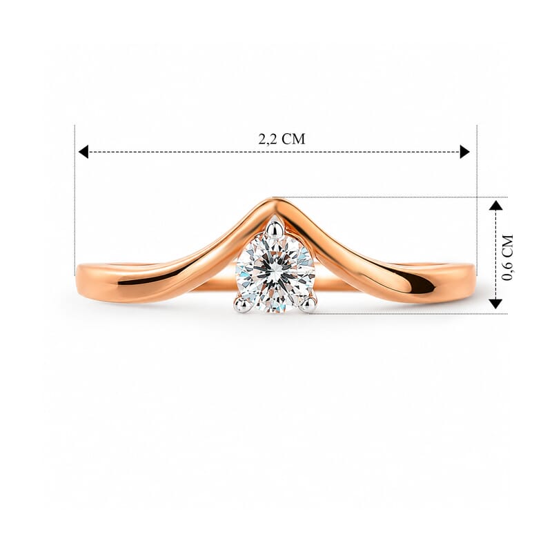 Luxuriant Lab Grown Diamond G-H SI 0.25 ctw Ring in 18K Vermeil Rose Gold Over Sterling Silver (Size 5.0)